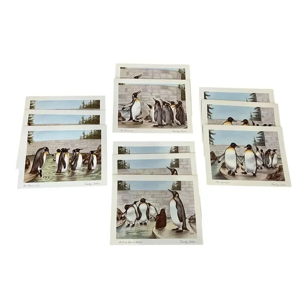 Vtg. 11 Notes Cards Env. Austin Marshall Penguins Dorothy Sexton 4 Designs